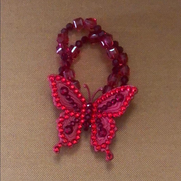 Tarina Tarantino Red Butterfly Bracelet